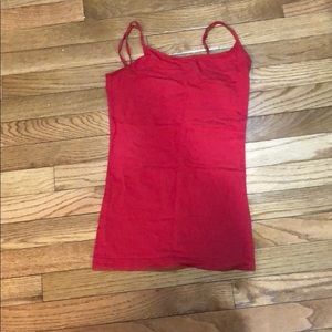 Red spaghetti strap tank top